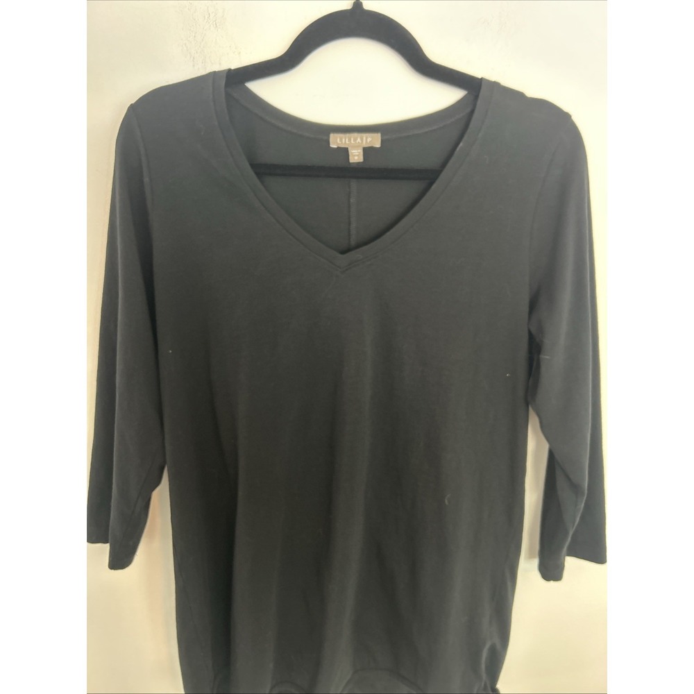 Lilla P Shirt Womens Size Medium Black Ladies